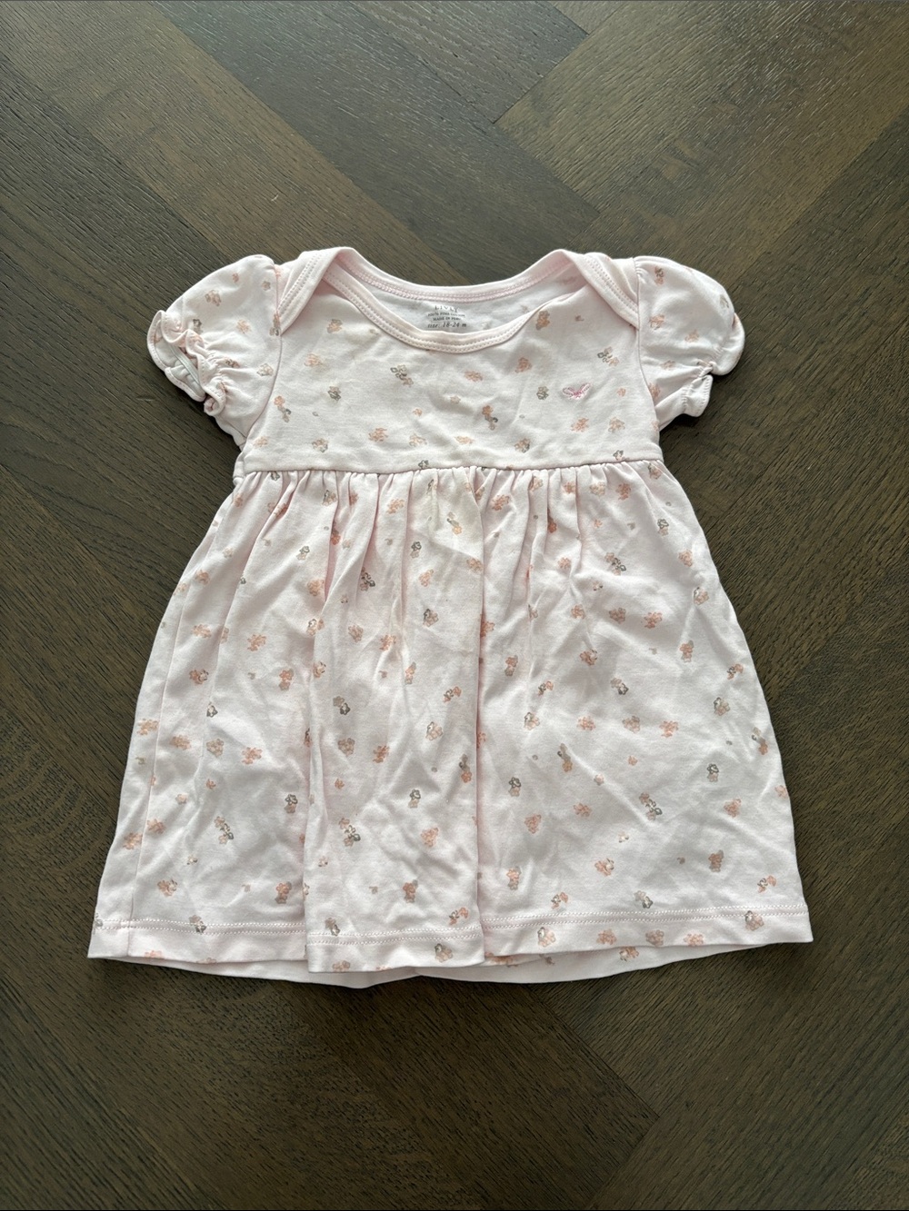 Livy Light Pink Floral Short Sleeve Baby Dress